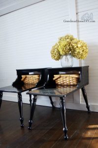 bedside tables before makeover featured at Talk of the Town | www.knickoftime.net