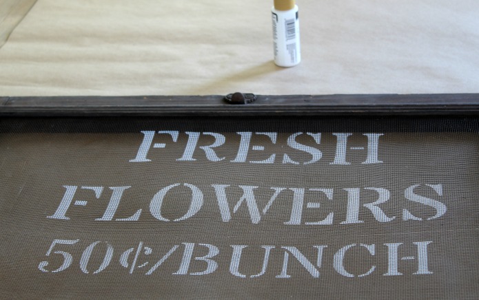 How to Paint a Window Screen Fresh Flowers Sign | www.knickoftime.net