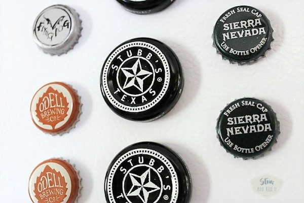 Beer and BBQ sauce bottle cap magnets