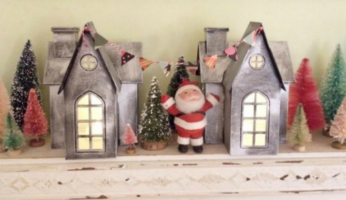 DIY faux zinc Christmas village