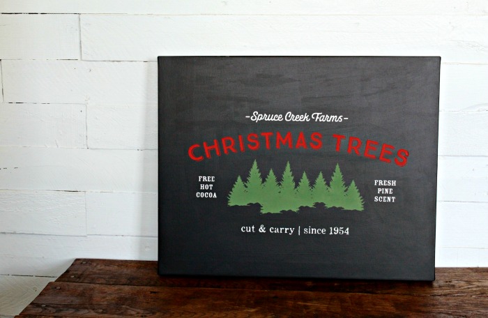 Chalk Couture Christmas Tree Farm Transfer Canvas Christmas Sign by Knick of Time | knickoftime.net