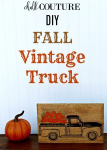 How to Chalk the Layered Chalk Couture Fall Pumpkins in the Vintage Truck on Wood Scrap by Knick of Time |knickoftime.net