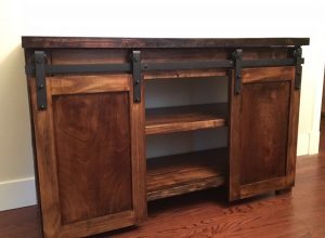vanity with sliding barn doors