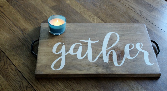 Gather Grateful Reversible DIY Wood Tray by Knick of Time | knickoftime.net