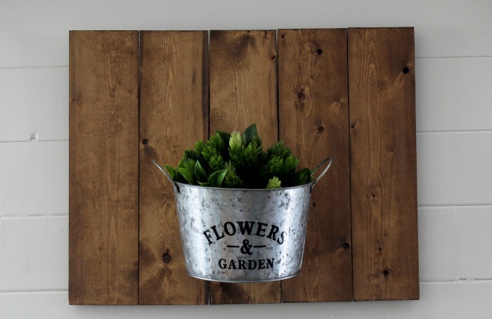 Learn how to make Rustic Farmhouse Indoor Planters Using Pallet Signs and Dollar Tree Items by Knick of Time | knickoftime.net