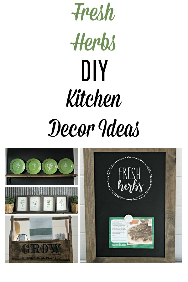 Bring the garden indoors with these 4 ultra easy Fresh Herbs Kitchen Decor DIY Project Ideas. They can be made faster than you can say "fresh herbs"! by Knick of Time / knickoftime.net