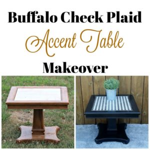 Accent Table Upcycle With Paint & Buffalo Plaid Chalk Couture Transfer by Knick of Time