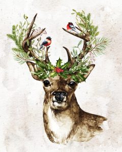 Christmas Deer Watercolor free printable