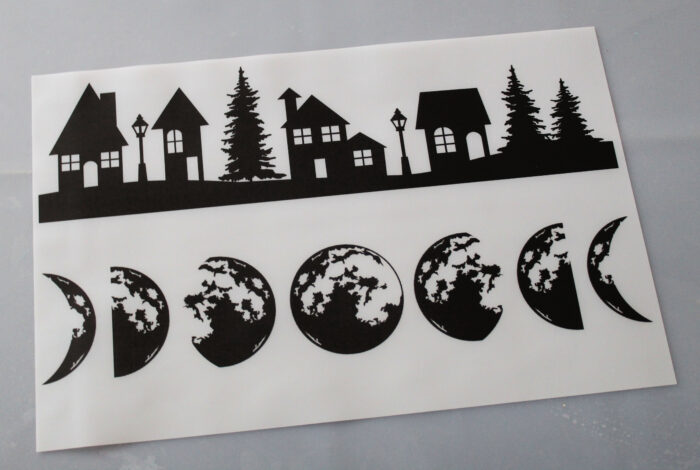 moon phases of the transparency paper for DIY sign